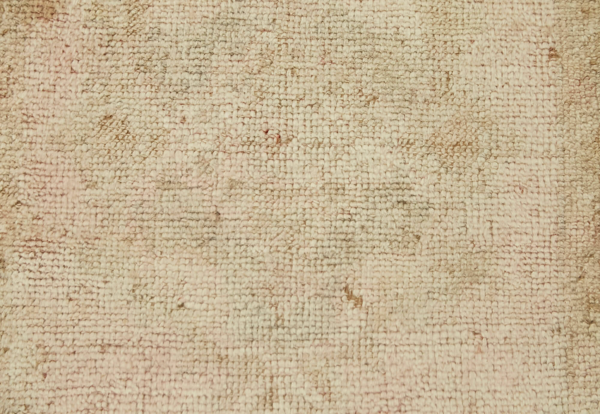 Handmade Vintage Area Rug – Overdyed Beige Wool Cotton Carpet, Durable Eco Friendly