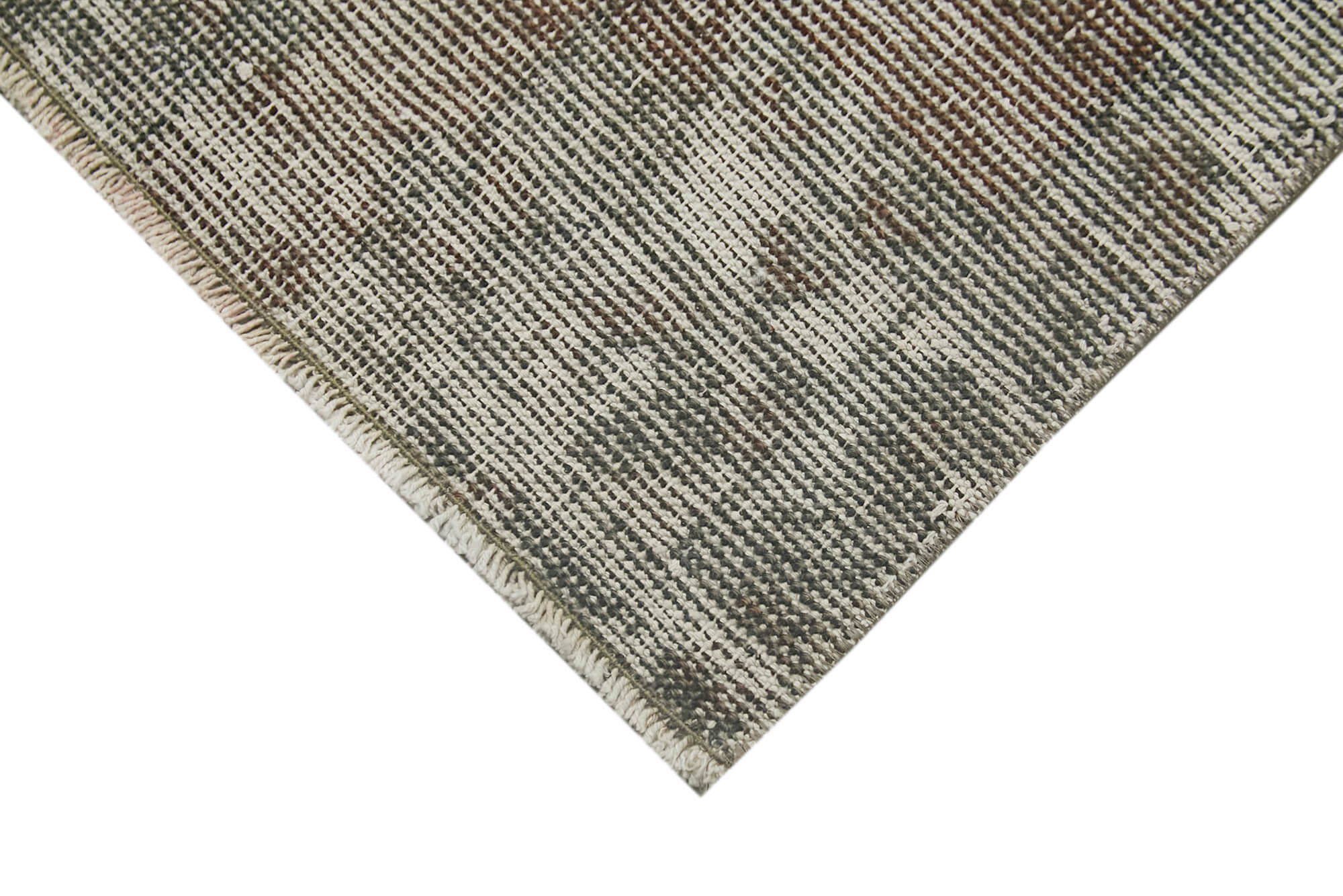 Vintage Handmade Area Rug - Overdyed Grey Hand Knotted Wool Cotton Carpet 1.5x2.2 ft