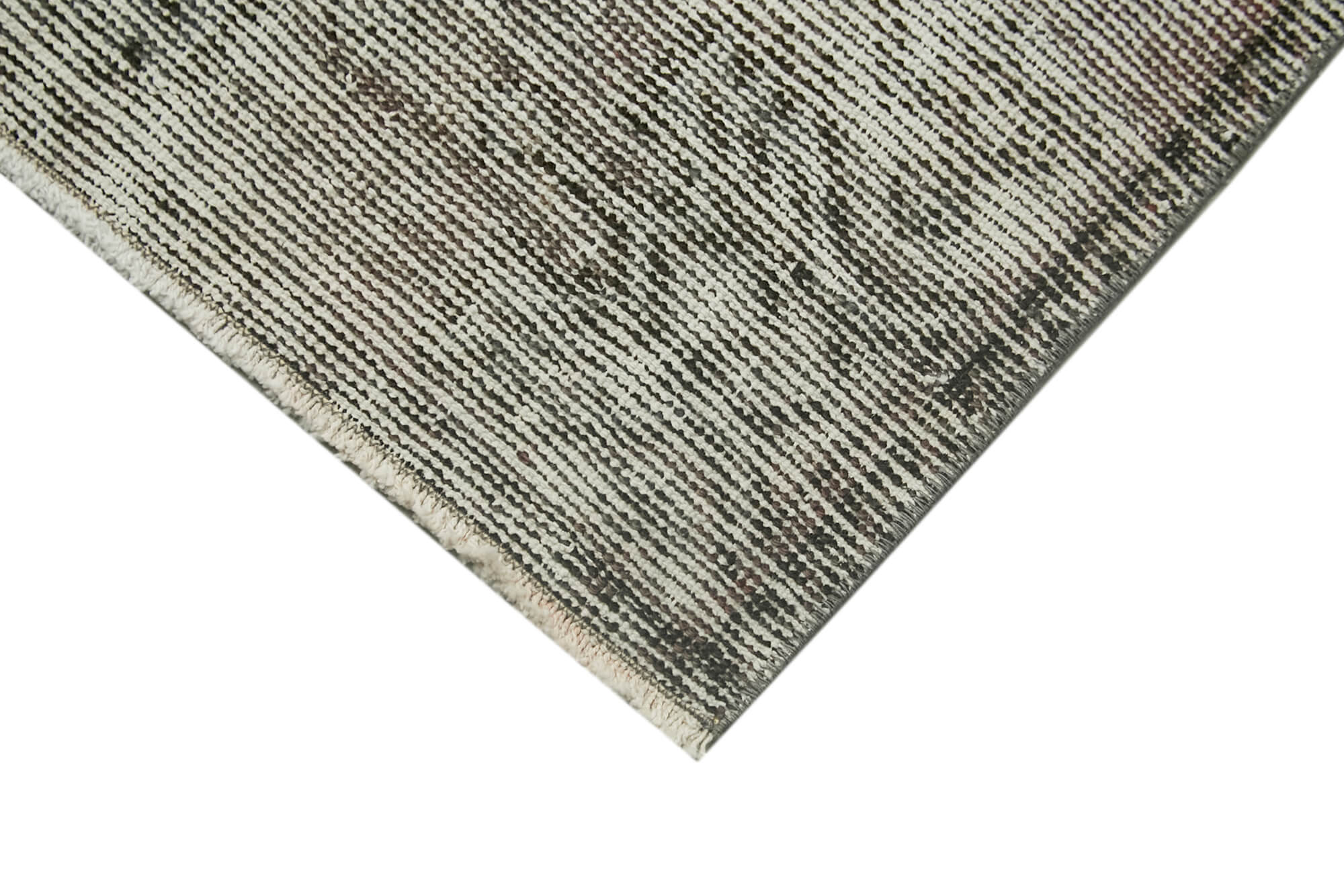 Vintage Wool Area Rug - Handmade Cotton Rug Overdyed Grey Rustic Style 1'5''x2'9''
