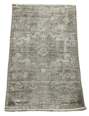 Handmade Vintage Area Rug – Overdyed Beige Wool Cotton Blend Turkish Carpet 1'6''x2'11''