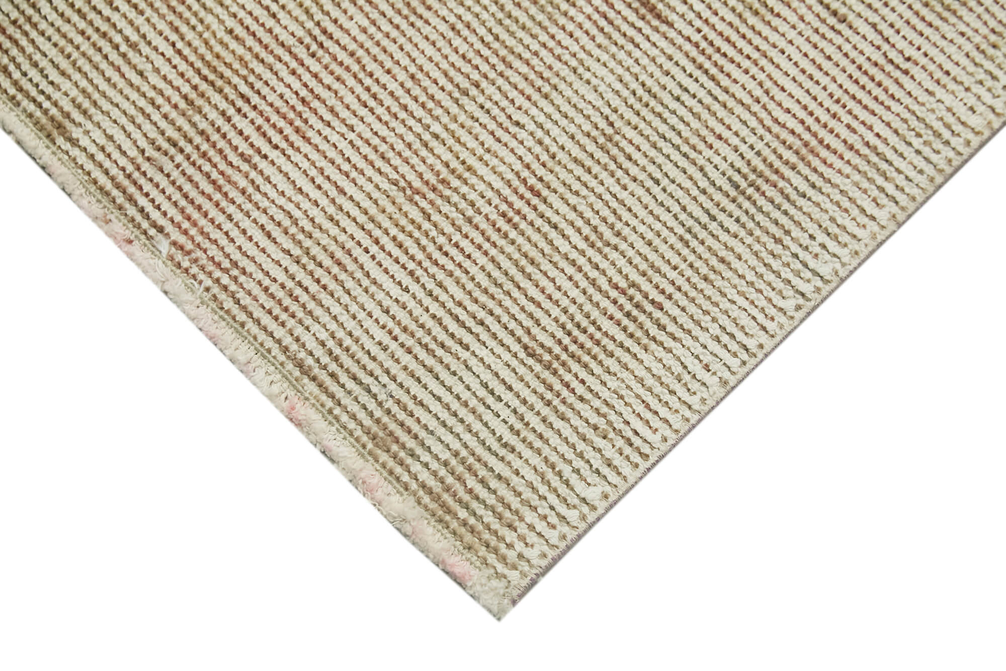 Handmade Vintage Area Rug – Overdyed Cotton Wool Rug | Vintage Beige Carpet 1'5''x2'6''
