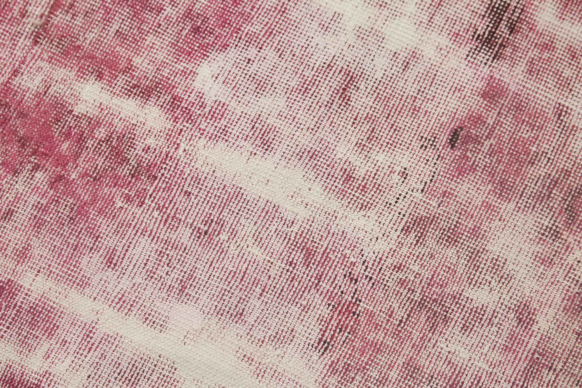 Handmade Vintage Area Rug – Overdyed Pink Cotton Wool Blend, 2'2'' x 2'3'' Small Rug