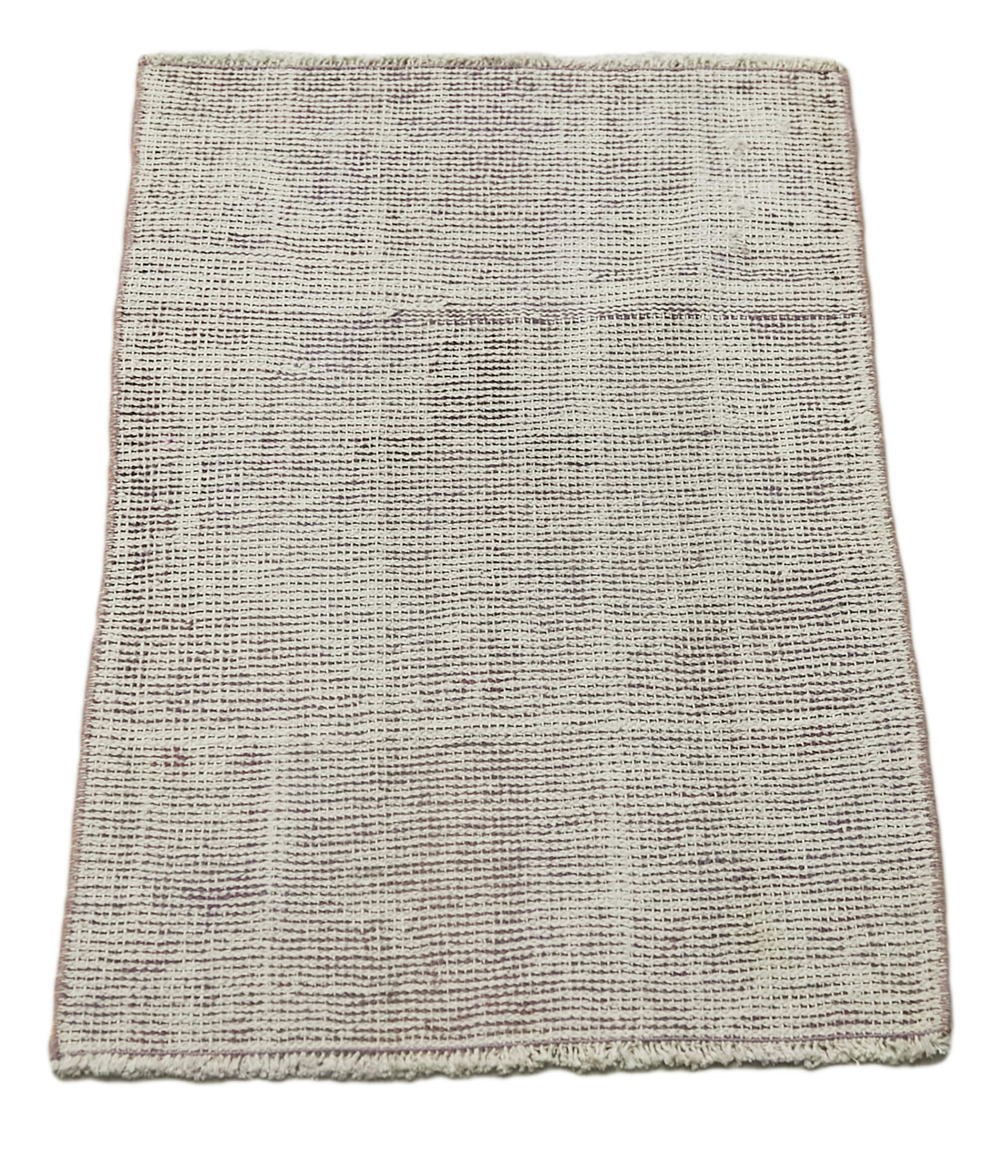 Vintage Handmade Area Rug – Overdyed Purple Cotton Wool Small Rug 1'8''x2'7''