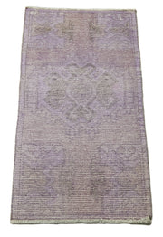 Vintage Area Rug – Handmade Wool Rug | Overdyed Purple Turkish Carpet 1'7''x3'3''