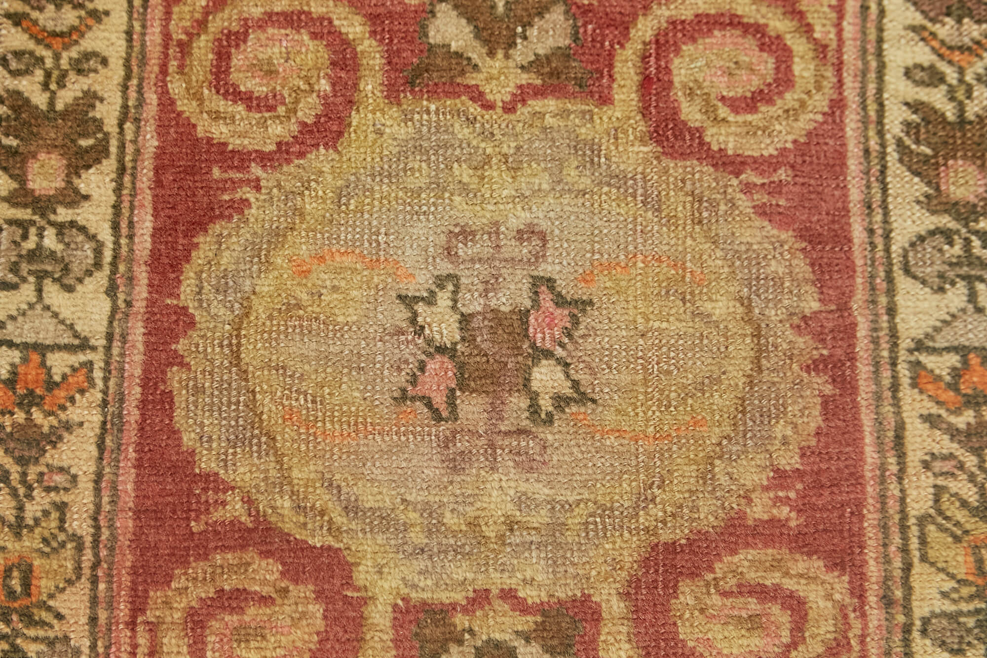 Vintage Wool Area Rug – Handmade Cotton Rug | Overdyed Red Turkish Carpet 1'4''x2'6''