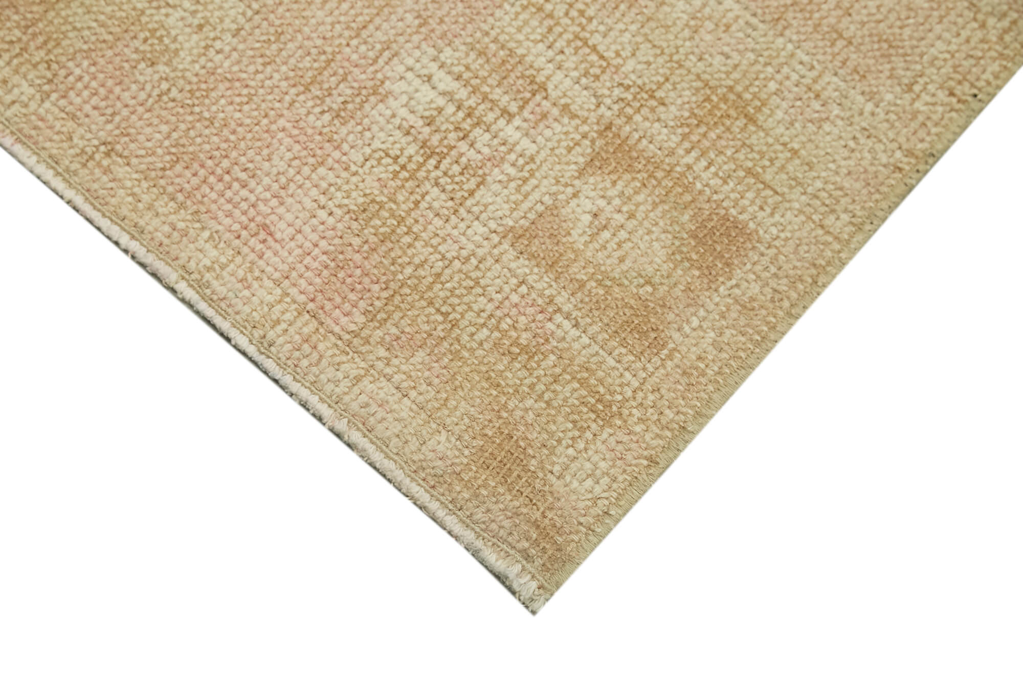 Vintage Handmade Area Rug – Overdyed Beige Cotton Wool, Hand Woven Turkish Carpet 1'8''x3'1''