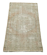 Vintage Area Rug - Handmade Wool Rug Overdyed Beige Turkish Hand Knotted Carpet 1'9''x3'6''
