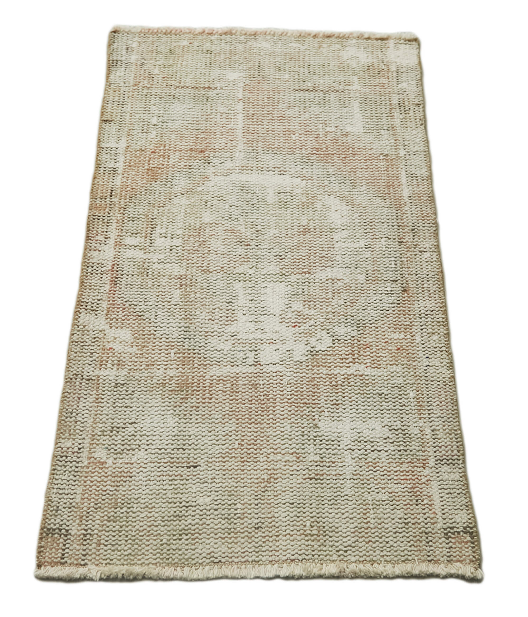 Vintage Area Rug - Handmade Wool Rug Overdyed Beige Turkish Hand Knotted Carpet 1'9''x3'6''