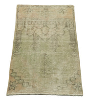Handmade Vintage Area Rug – Overdyed Cotton Wool Rug | Small Turkish Carpet 1'10''x3'3''