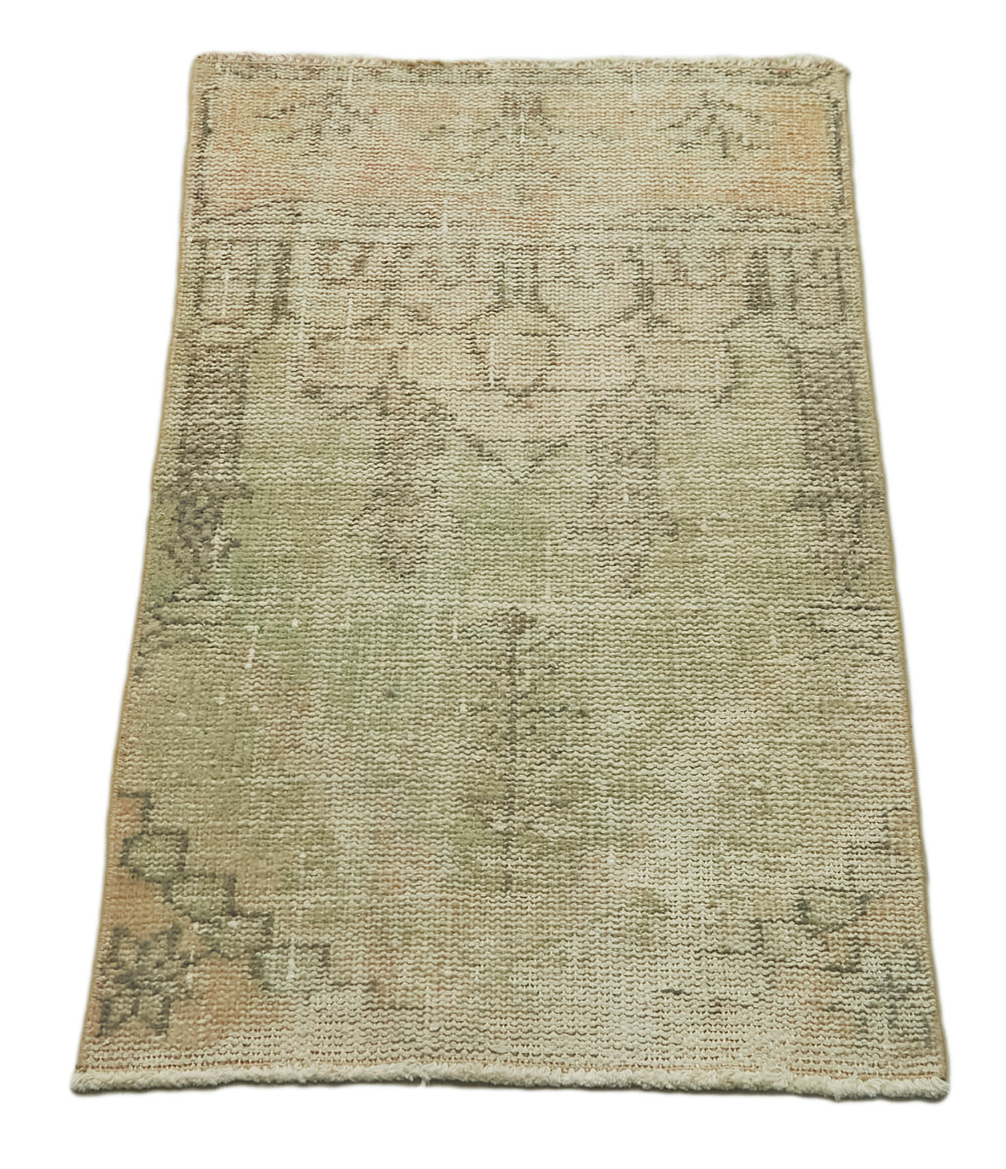 Handmade Vintage Area Rug – Overdyed Cotton Wool Rug | Small Turkish Carpet 1'10''x3'3''