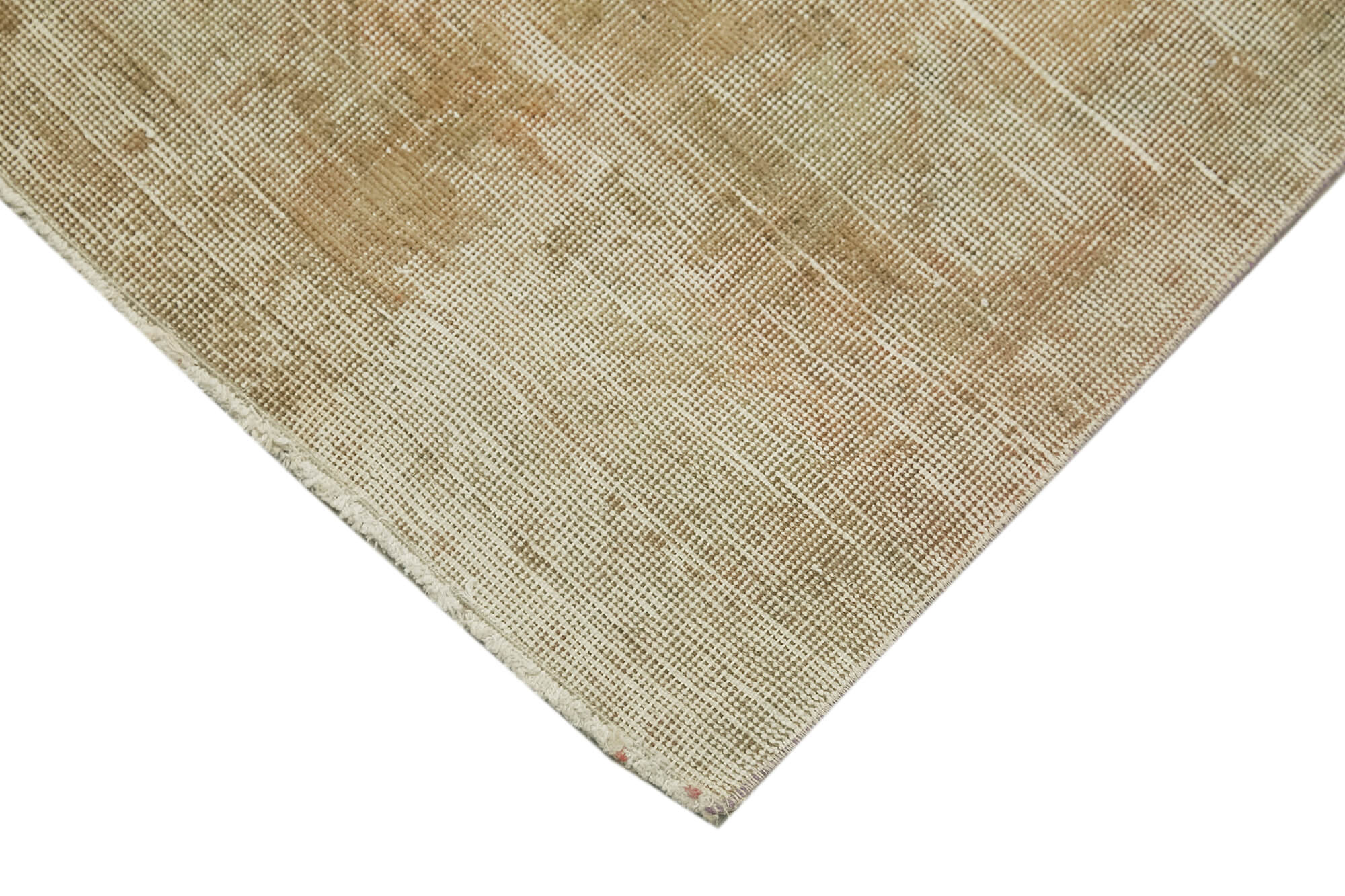 Handmade Area Rug – Overdyed Vintage Wool Cotton Carpet 1'8'' x 3'2'' Beige