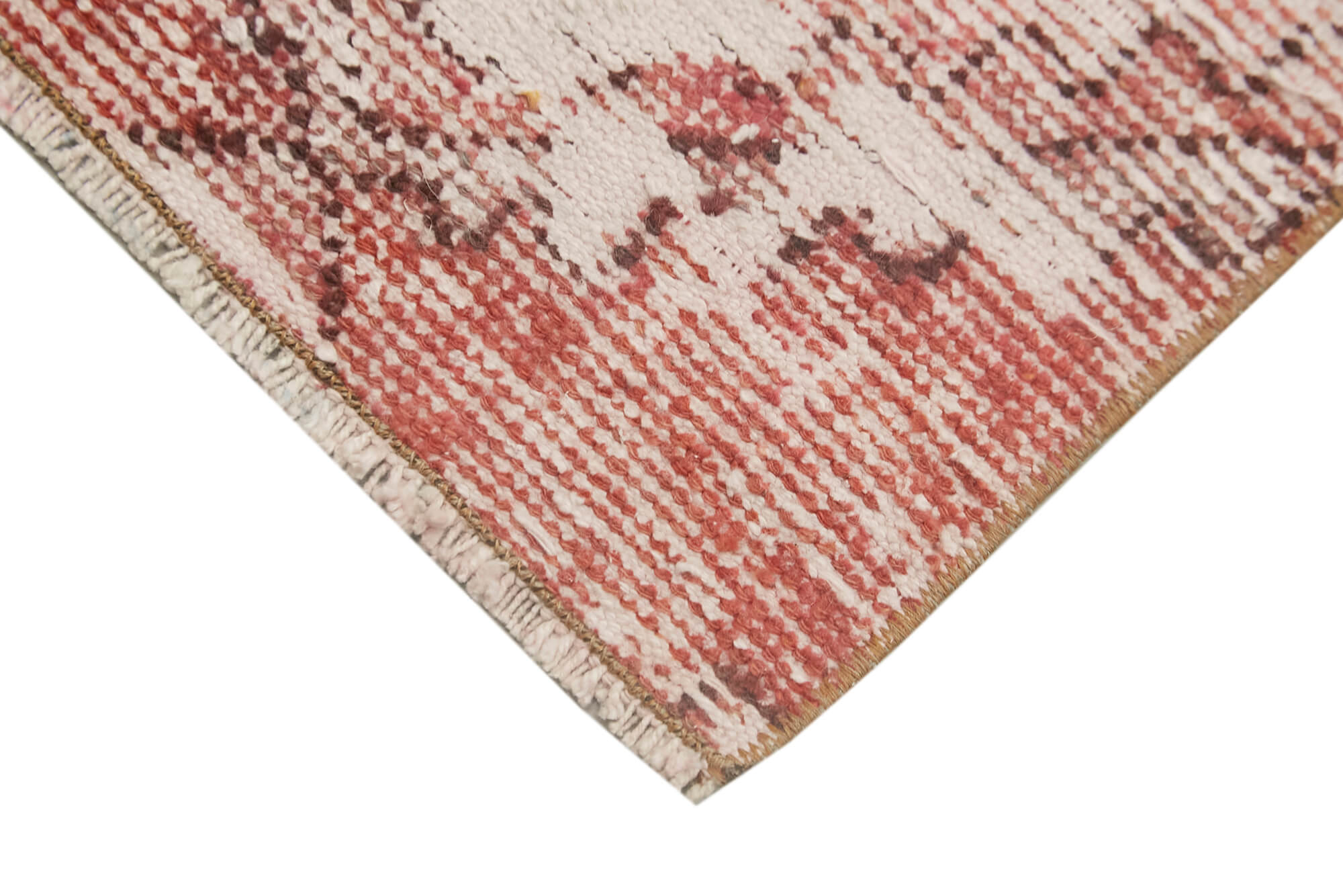 Handmade Vintage Area Rug – Overdyed Wool Rug Pink Small 1'0''x2'0'' Turkish Hand Knotted