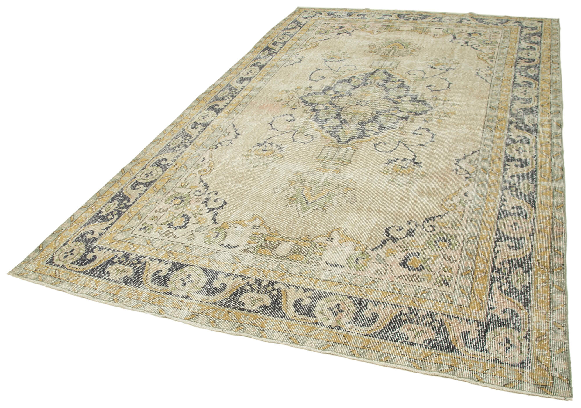 Handmade Wool Area Rug – Classic Vintage Carpet, Hand Woven Carpet, Durable Cotton Weave