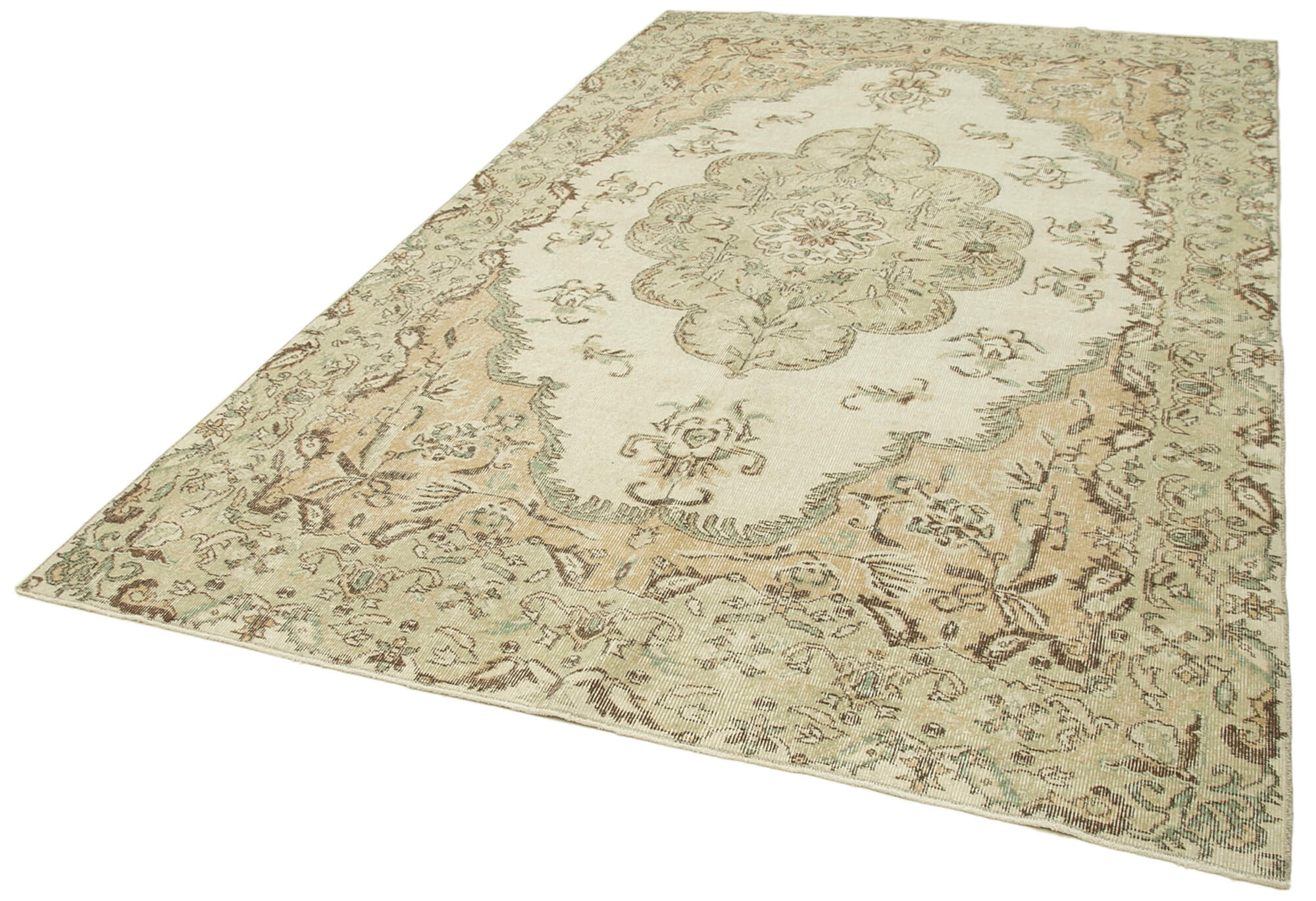 Handmade Wool Area Rug | Turkish Hand Knotted Vintage Style Carpet 6x10 Foot Rug