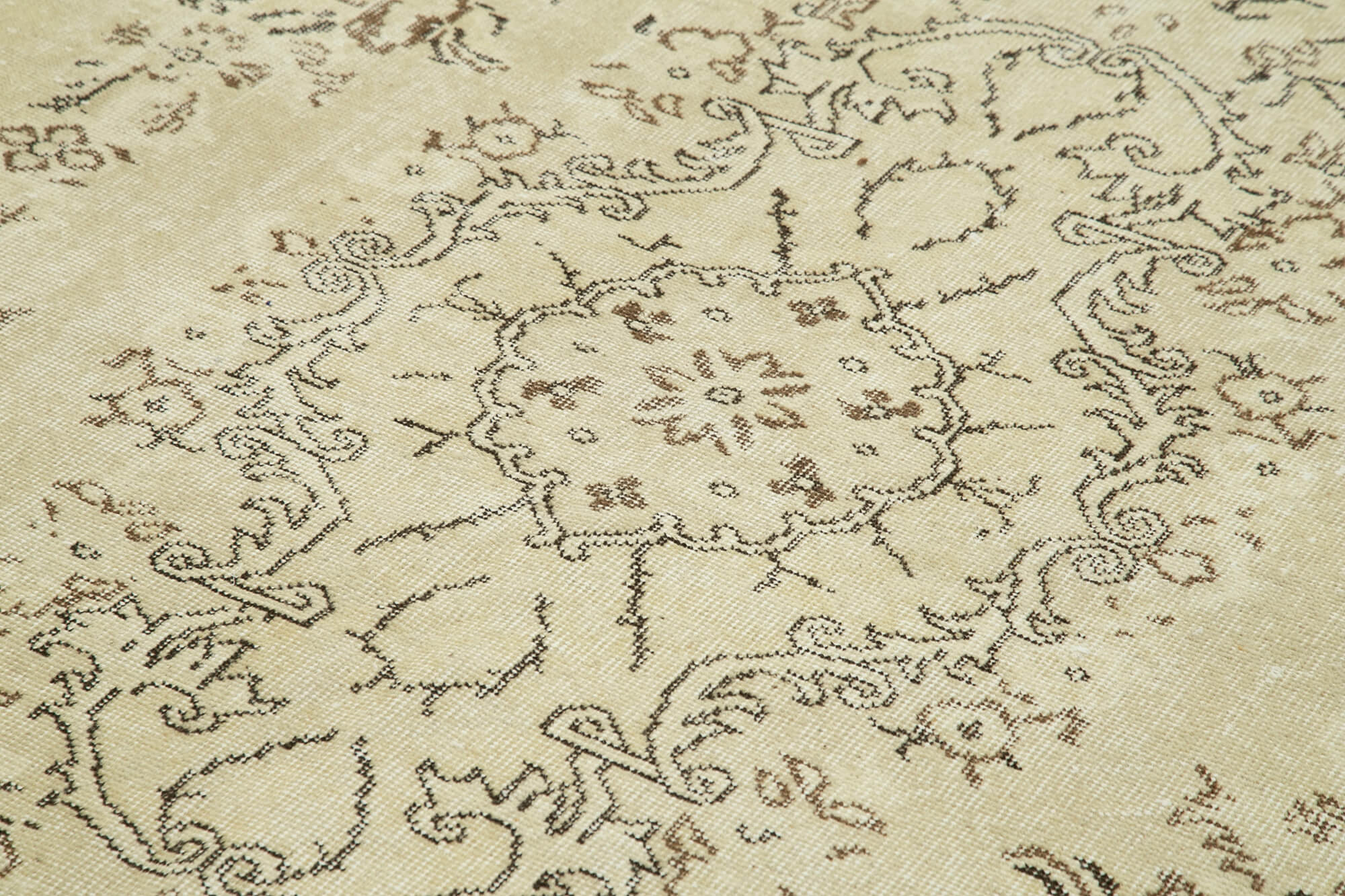 Vintage Wool Area Rug – Handmade Cotton Rug | Beige Vintage Carpet 6'2''x9'11''