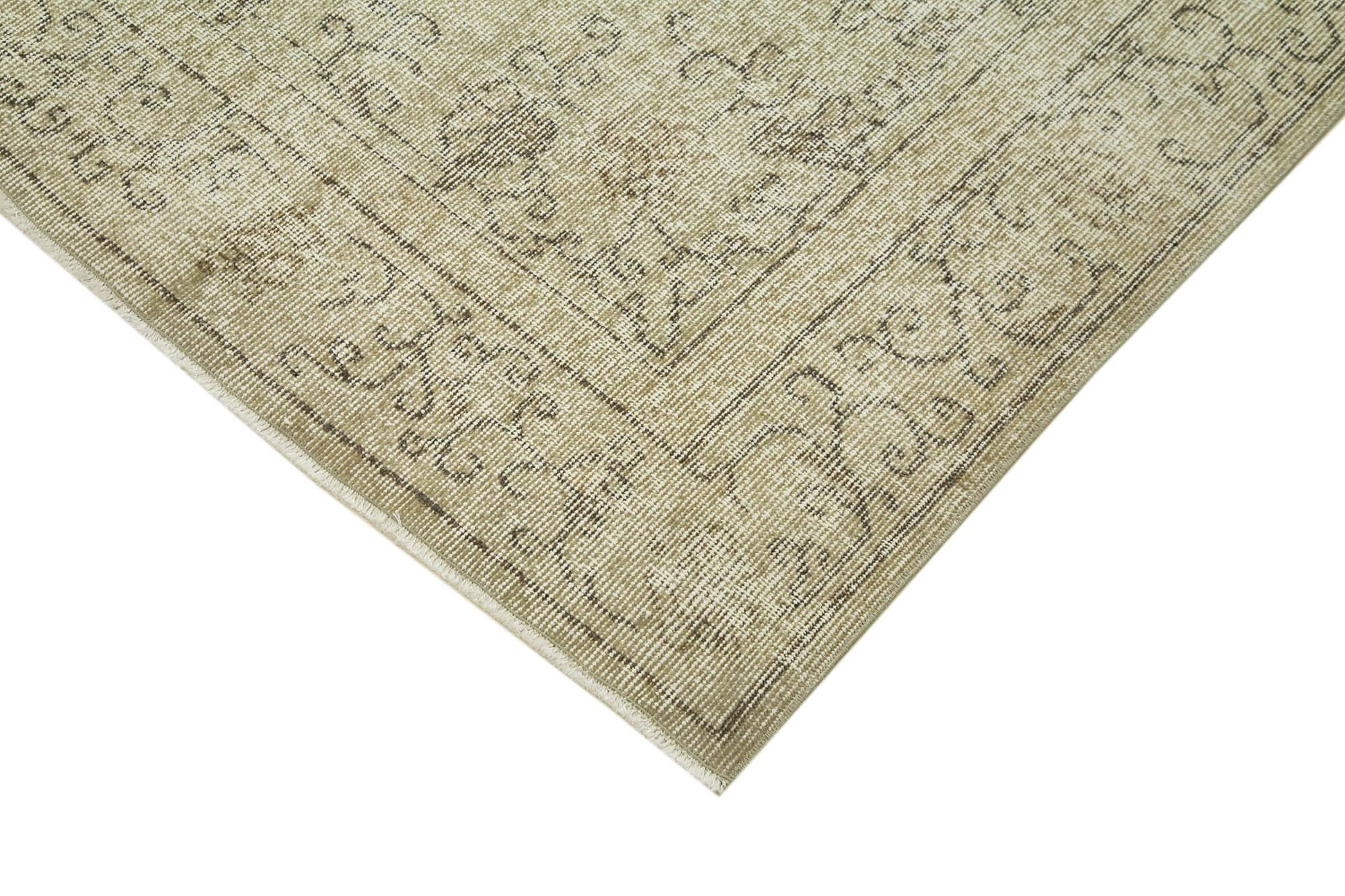 Handmade Wool Area Rug – Vintage Cotton Rug 6'5''x10'0'' Beige Wool Carpet