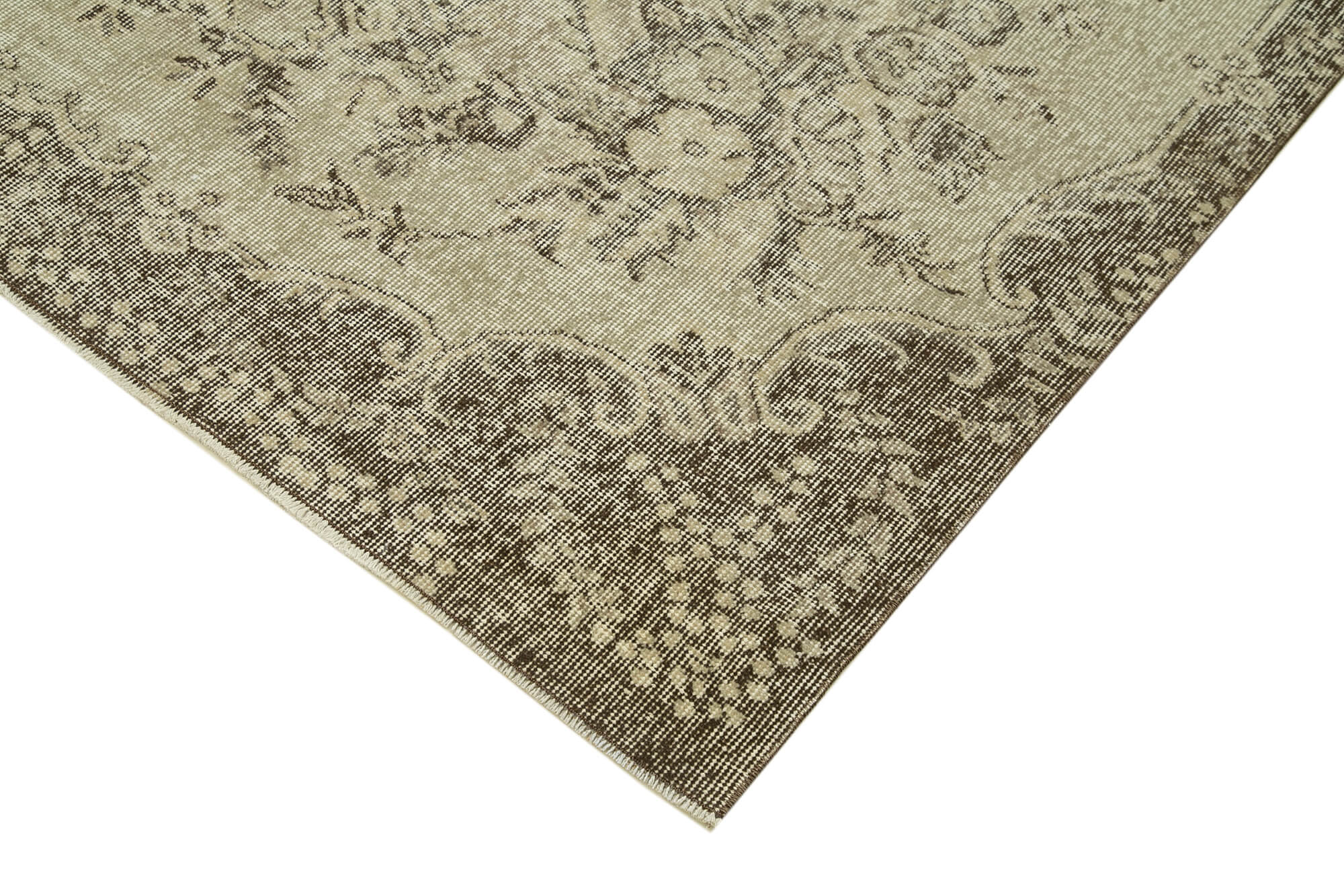 Handmade Vintage Area Rug | Durable Handwoven Cotton Wool Blend | Traditional Beige Wool Carpet