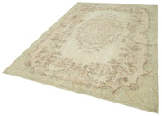 Handmade Wool Area Rug – Vintage Cotton Rug | Beige Area Carpet 6'5''x9'11''