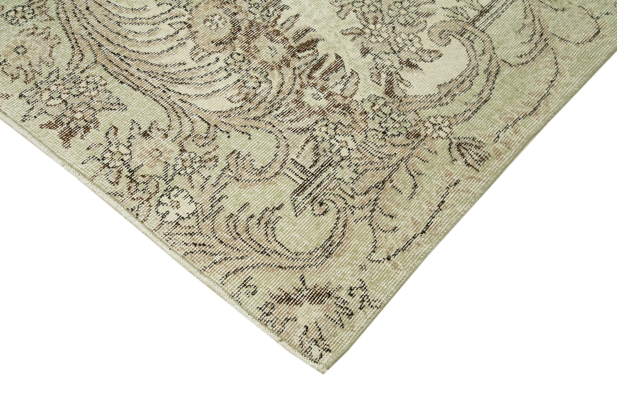 Handmade Wool Area Rug – Vintage Cotton Rug | Beige Wool Carpet, Durable Cotton Weave