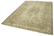 Handmade Wool Area Rug – Vintage Cotton Rug | Beige Area Carpet 6'7''x9'9''