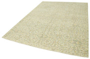 Handmade Wool Area Rug – Vintage Cotton Rug, Beige 6'9''x9'4'' Durable Soft Carpet