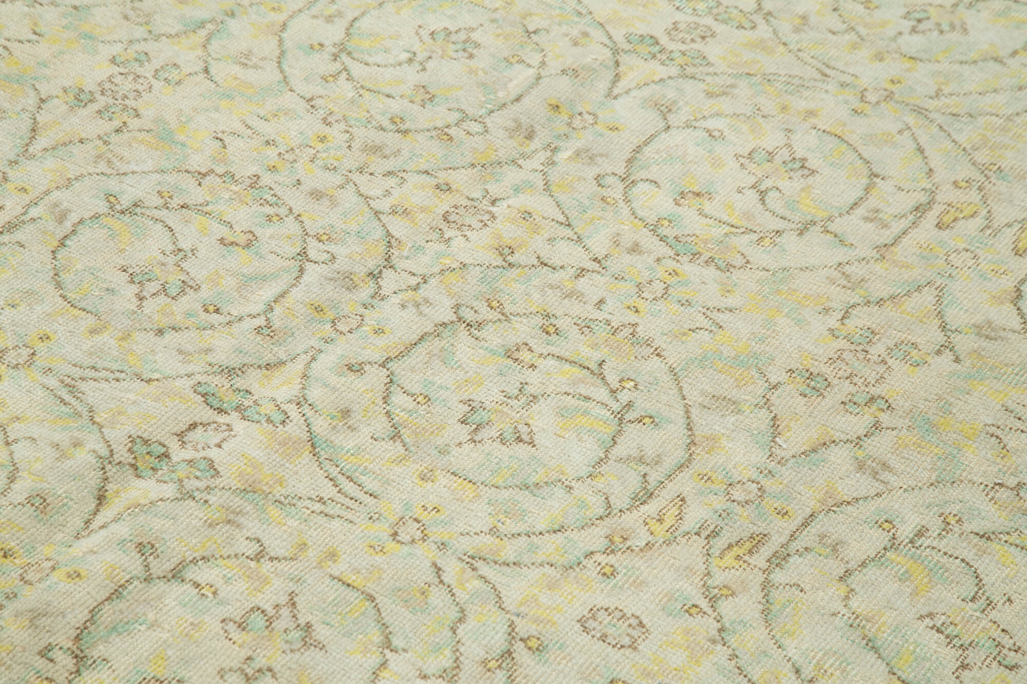 Handmade Wool Area Rug – Vintage Cotton Rug, Beige 6'9''x9'4'' Durable Soft Carpet
