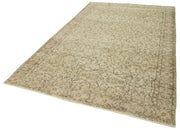 Handmade Wool Area Rug – Vintage Cotton Rug, Beige 6'2''x9'9'' Classic Carpet