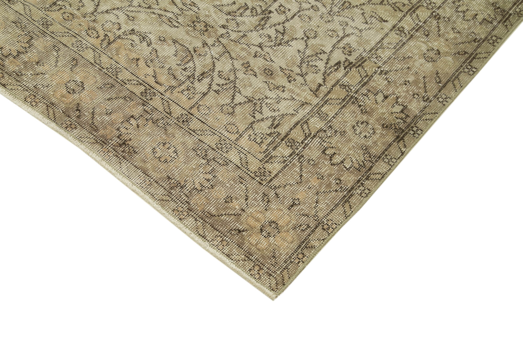 Handmade Wool Area Rug – Vintage Cotton Rug, Beige 6'2''x9'9'' Classic Carpet