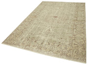 Handmade Wool Area Rug | Durable Cotton Weave Vintage Cotton Rug, Beige Area Carpet 5'8''x9'6''