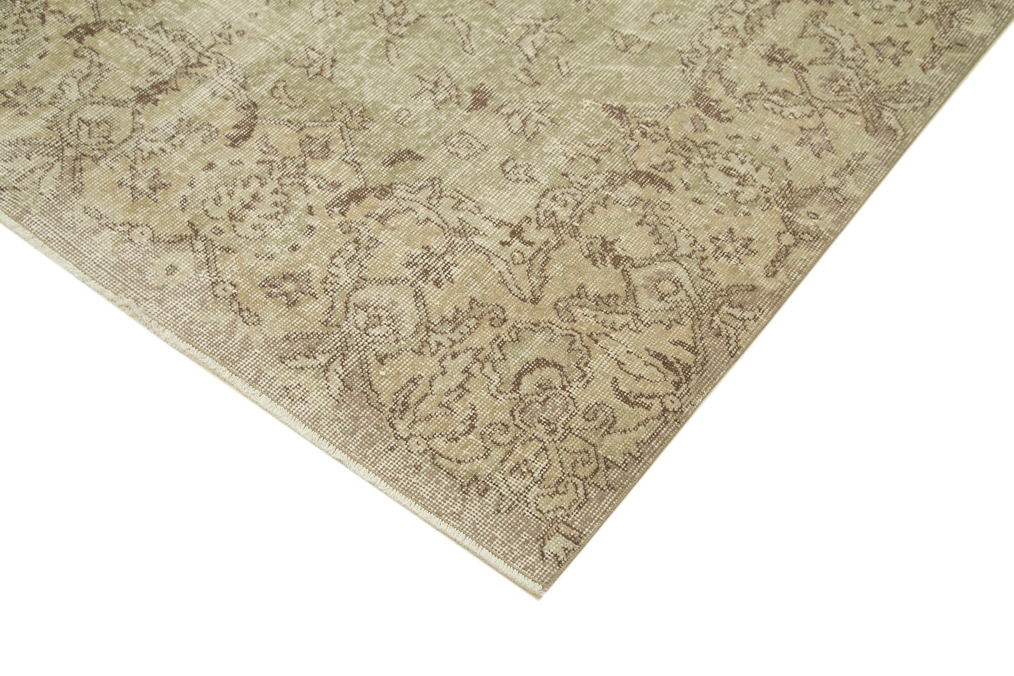 Handmade Wool Area Rug | Durable Cotton Weave Vintage Cotton Rug, Beige Area Carpet 5'8''x9'6''