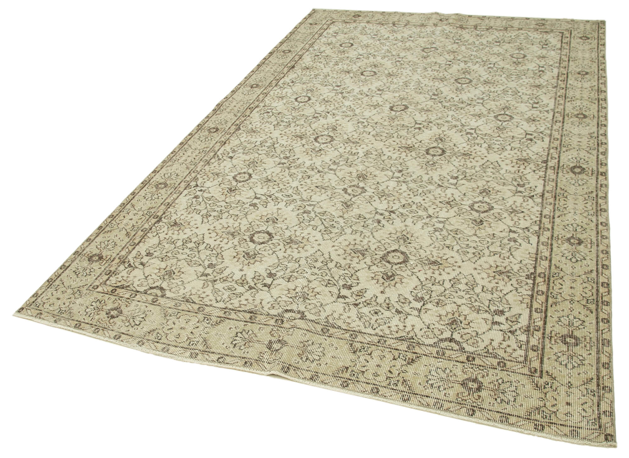 Handmade Wool Area Rug | Traditional Hand Knotted Turkish Area Rug Beige