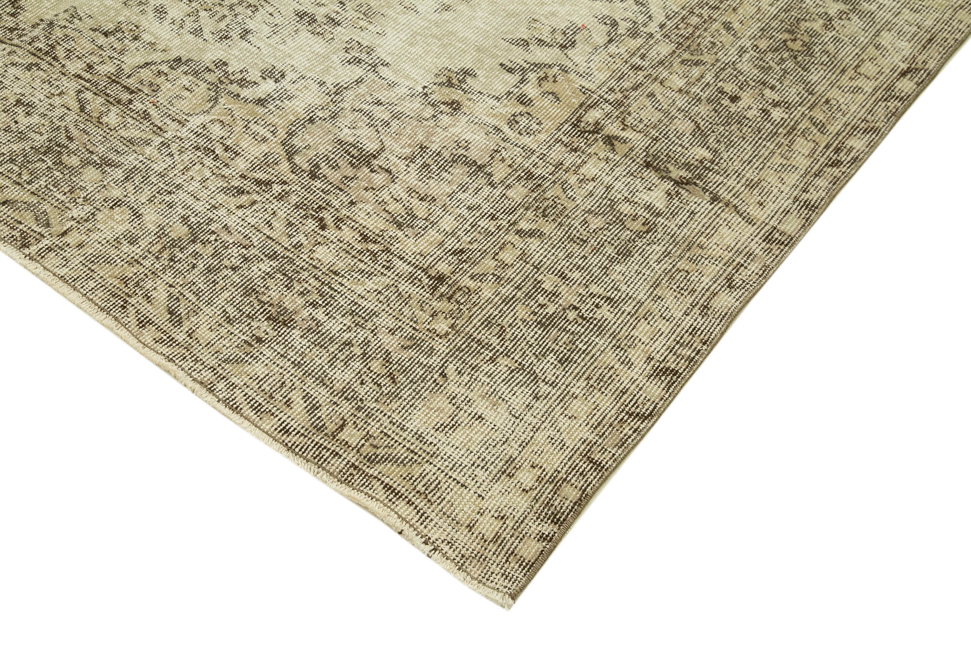 Handmade Wool Area Rug – Vintage Cotton Rug | Beige Area Carpet 6'7''x9'10''