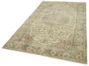 Handmade Vintage Area Rug – Beige Wool Carpet 5'1'' x 8'11'' | Turkish Hand Knotted