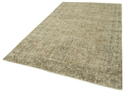 Handmade Wool Area Rug | Vintage Cotton Rug - Neutral Beige Turkish Wool Carpet 5'11''x9'8''