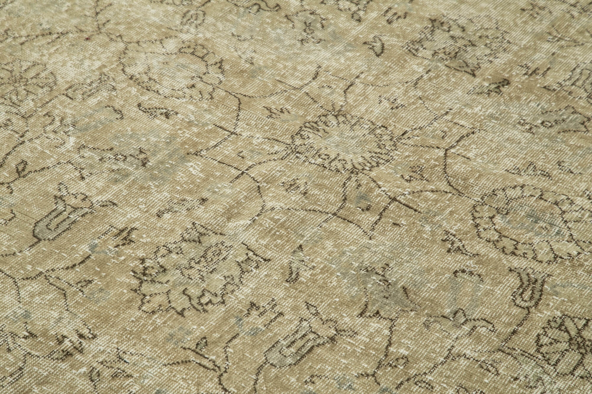 Handmade Wool Area Rug | Vintage Cotton Rug - Neutral Beige Turkish Wool Carpet 5'11''x9'8''
