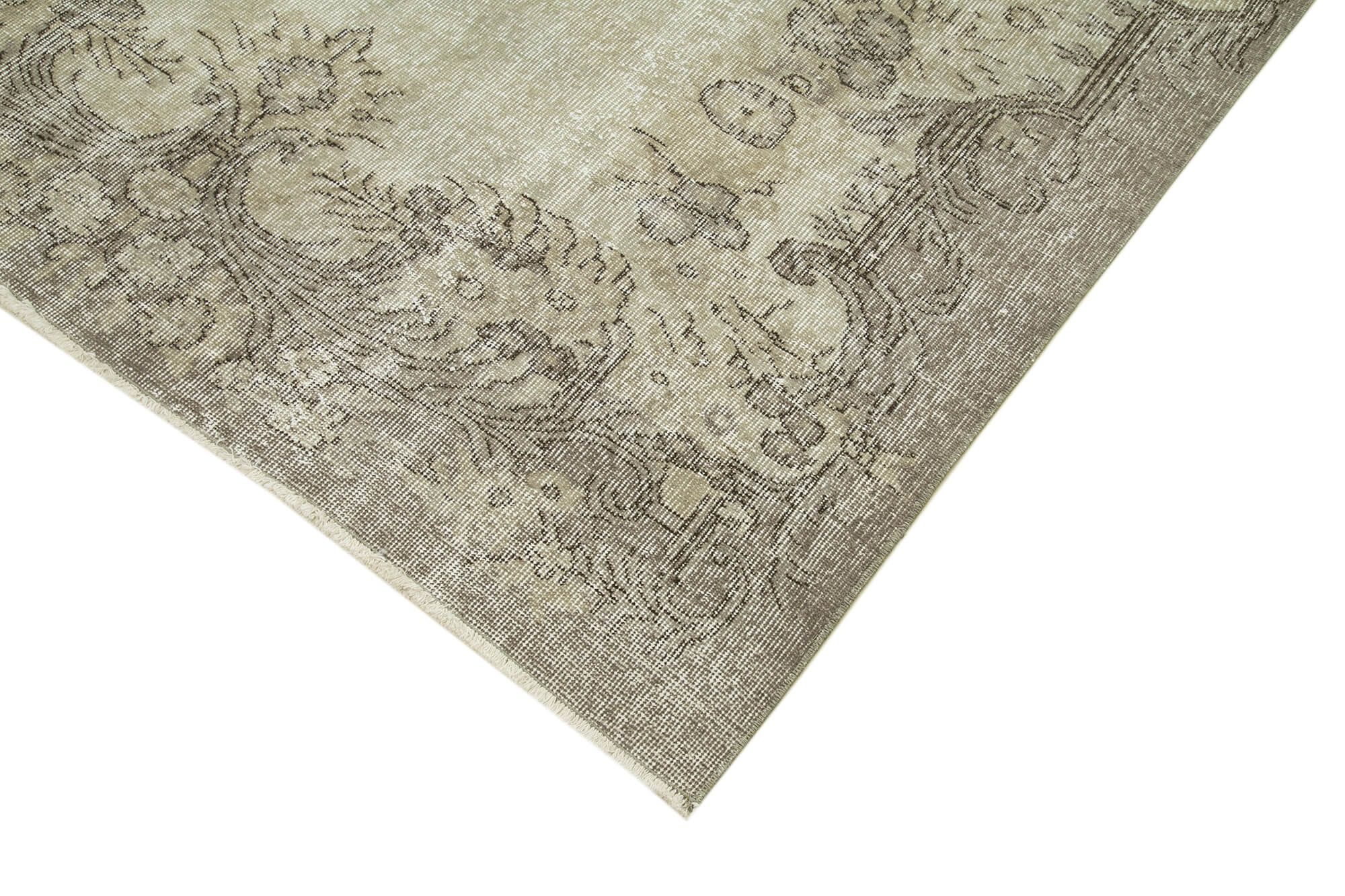 Handmade Vintage Area Rug – Overdyed Wool Rug | Turkish Hand Knotted Beige Carpet 5'4''x8'1''