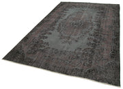 Vintage Wool Area Rug | Turkish Hand Knotted Carpet - Overdyed Black Handmade Rug