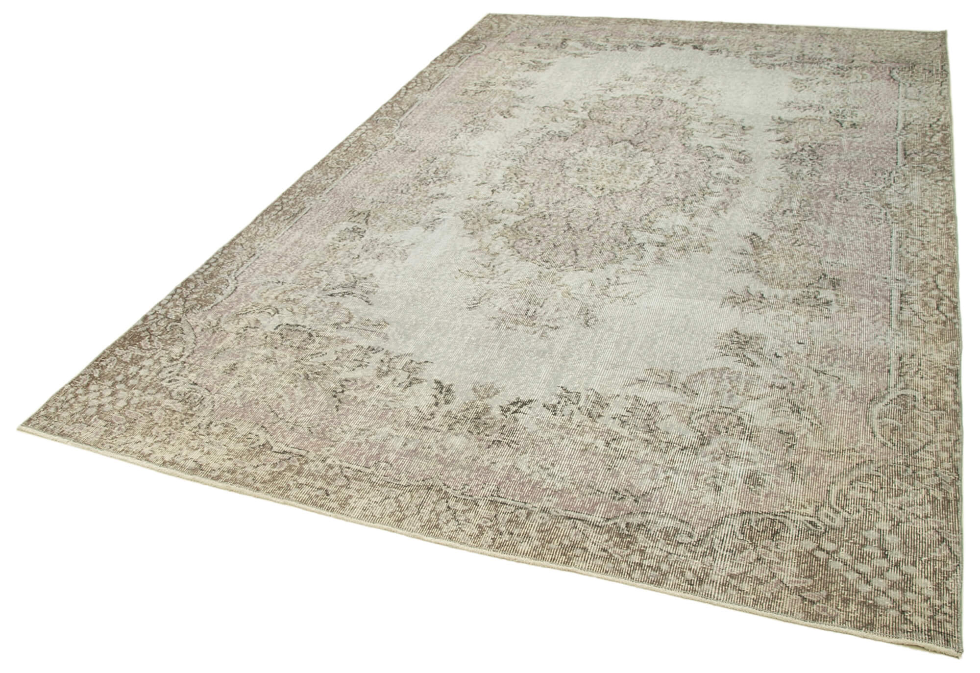 Vintage Wool Area Rug – Handmade Cotton Rug Overdyed Vintage Carpet 6'4" x 10'0"