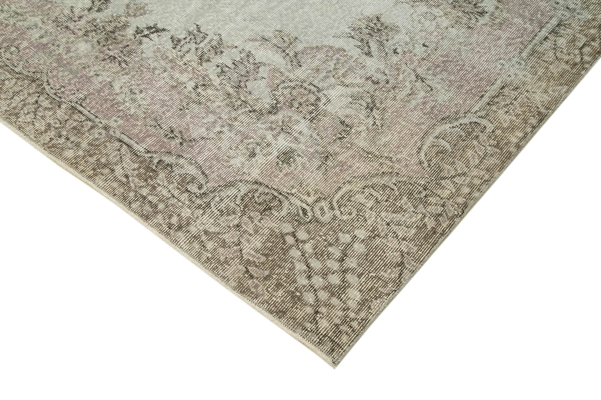 Vintage Wool Area Rug – Handmade Cotton Rug Overdyed Vintage Carpet 6'4" x 10'0"