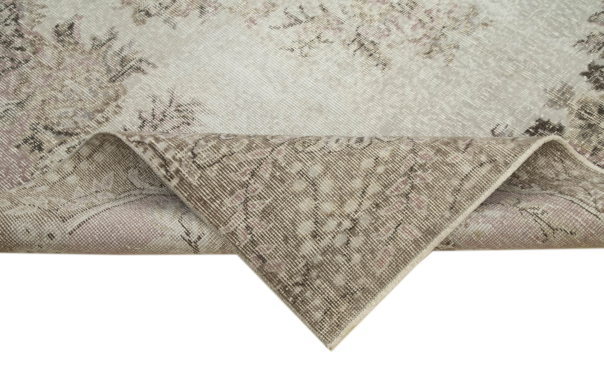 Vintage Wool Area Rug – Handmade Cotton Rug Overdyed Vintage Carpet 6'4" x 10'0"