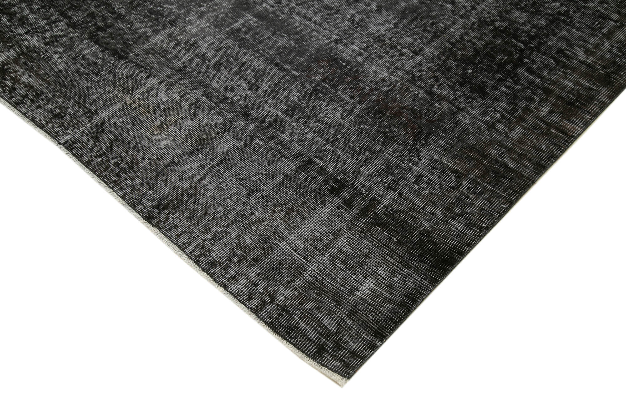 Overdyed Vintage Rug – Handmade Area Rug 6'7'' x 9'2'' | Wool Cotton Blend Black Carpet