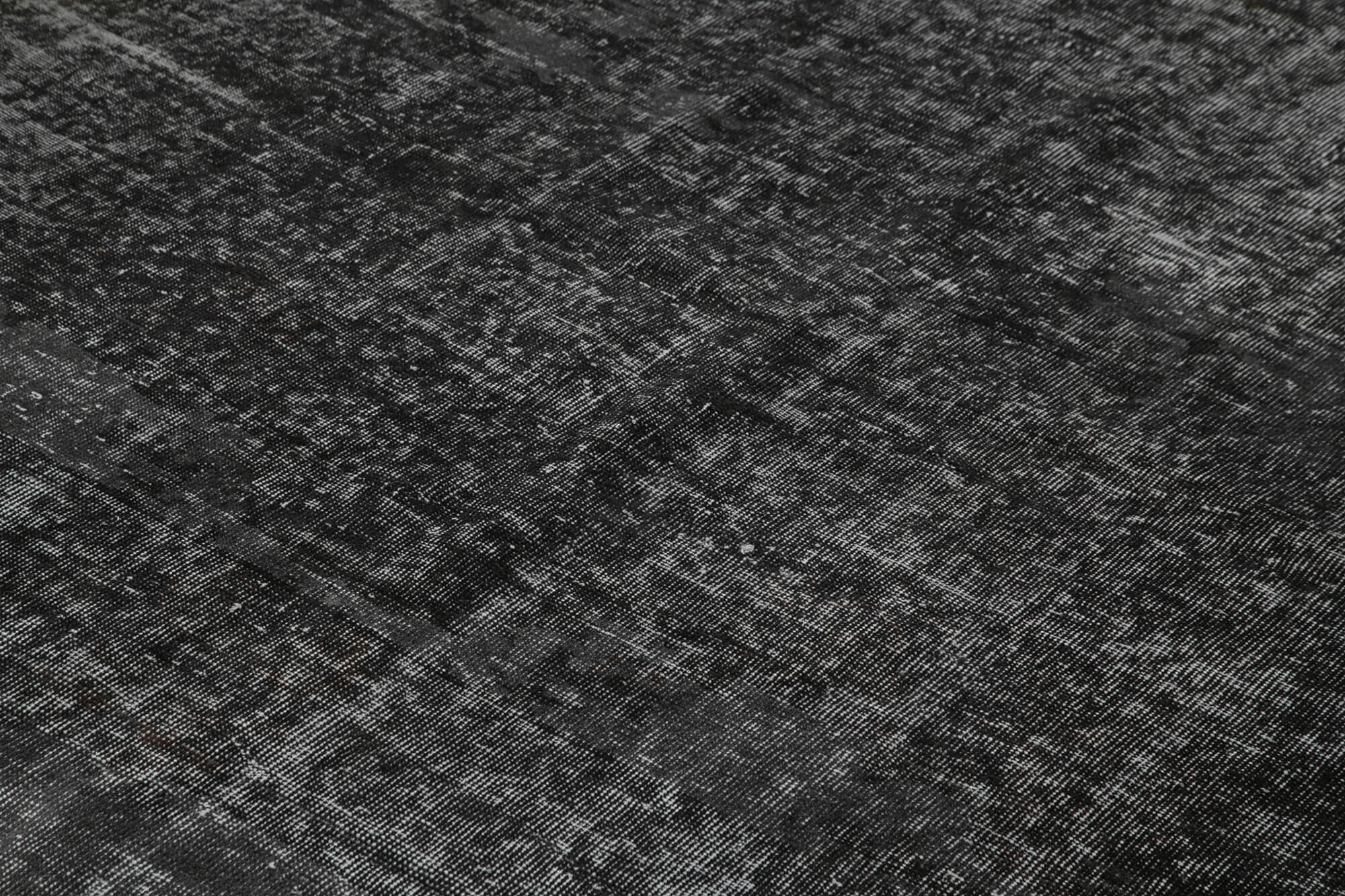 Overdyed Vintage Rug – Handmade Area Rug 6'7'' x 9'2'' | Wool Cotton Blend Black Carpet