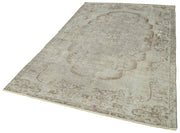 Handmade Vintage Area Rug – Overdyed Wool Rug 5'7''x9'0'' Grey Cotton Wool Carpet