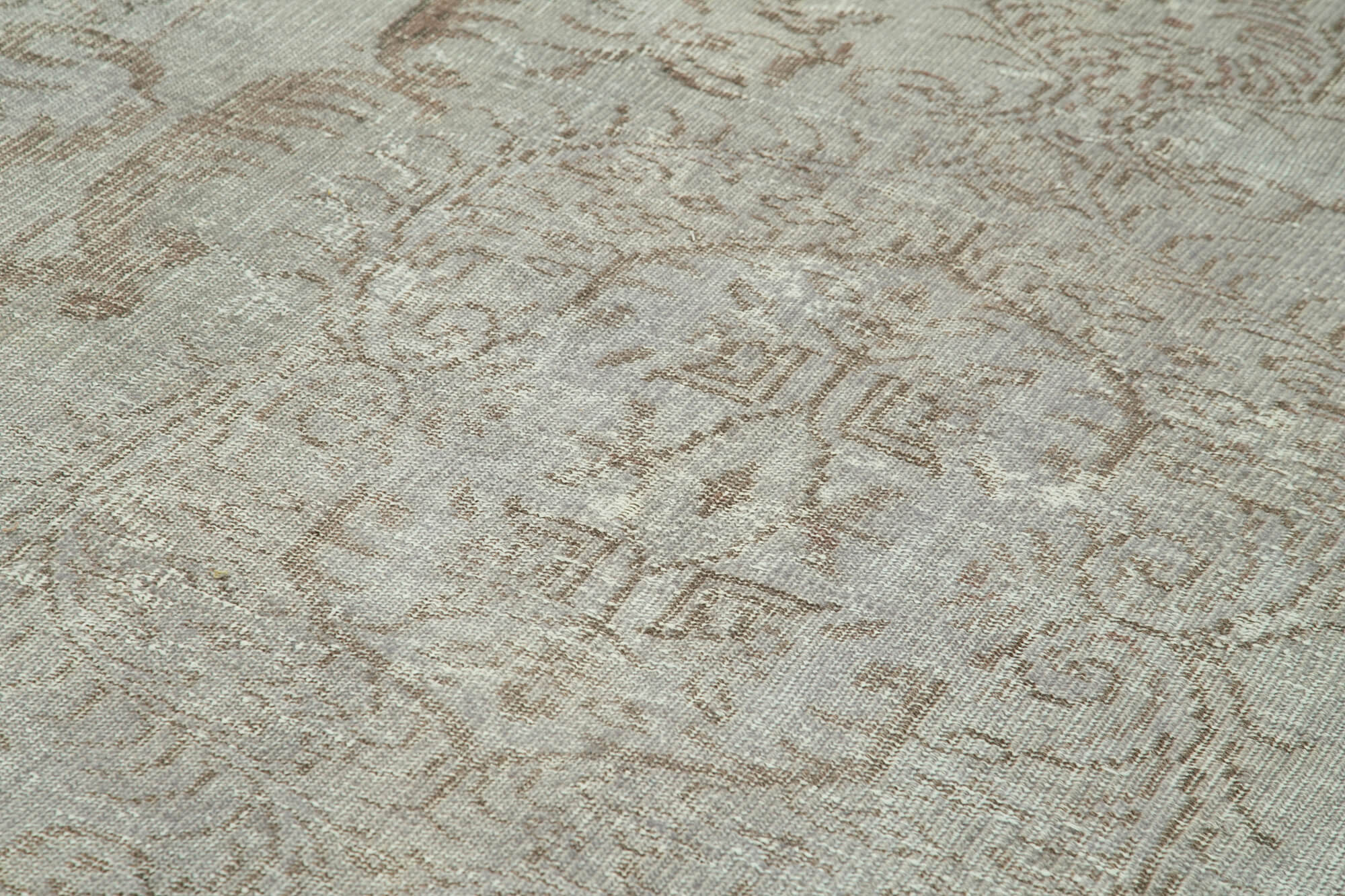 Handmade Vintage Area Rug – Overdyed Wool Rug 5'7''x9'0'' Grey Cotton Wool Carpet