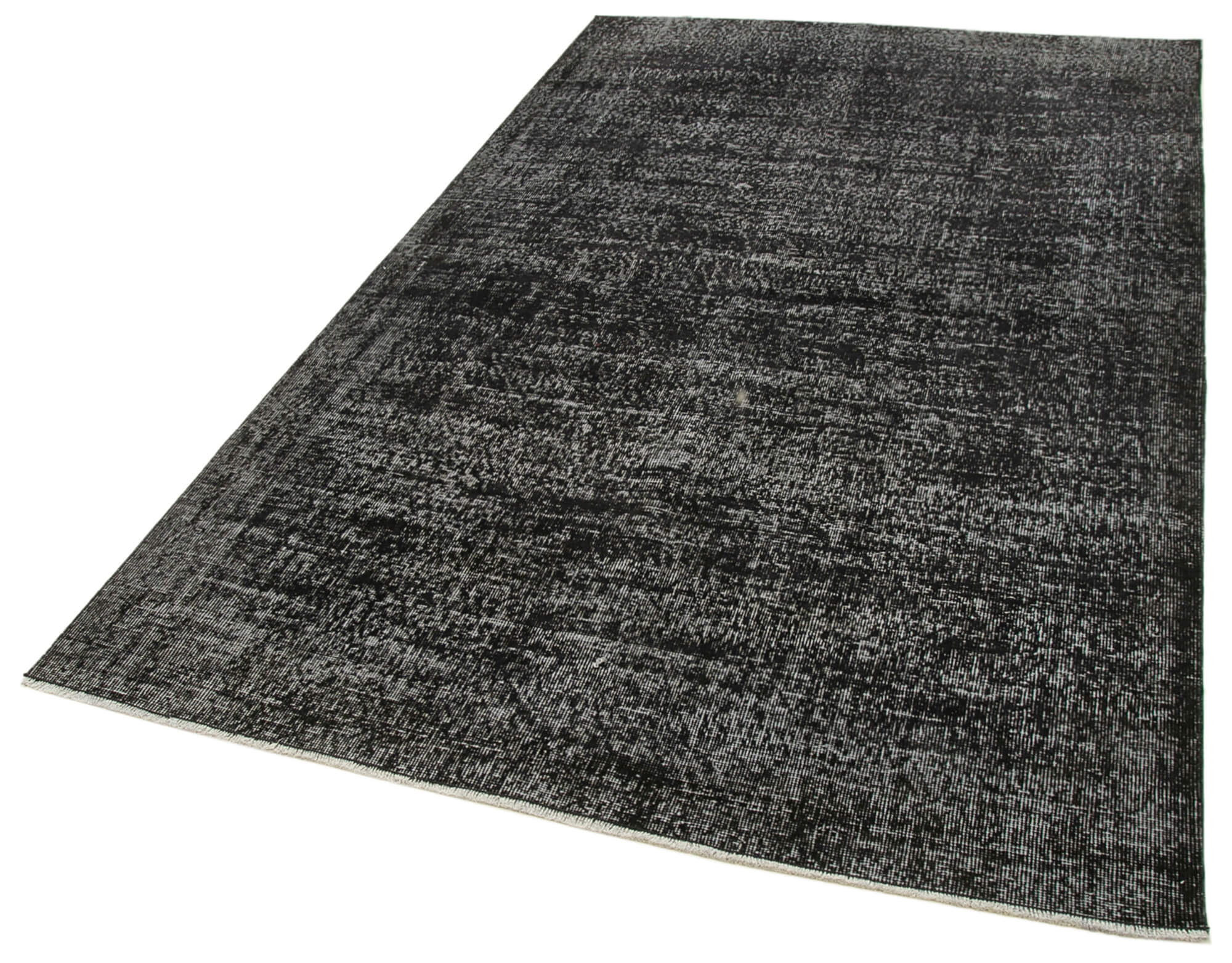 Vintage Handmade Area Rug – Overdyed Black Turkish Rug | Soft Wool & Durable Cotton Weave 4'11"x8'7"