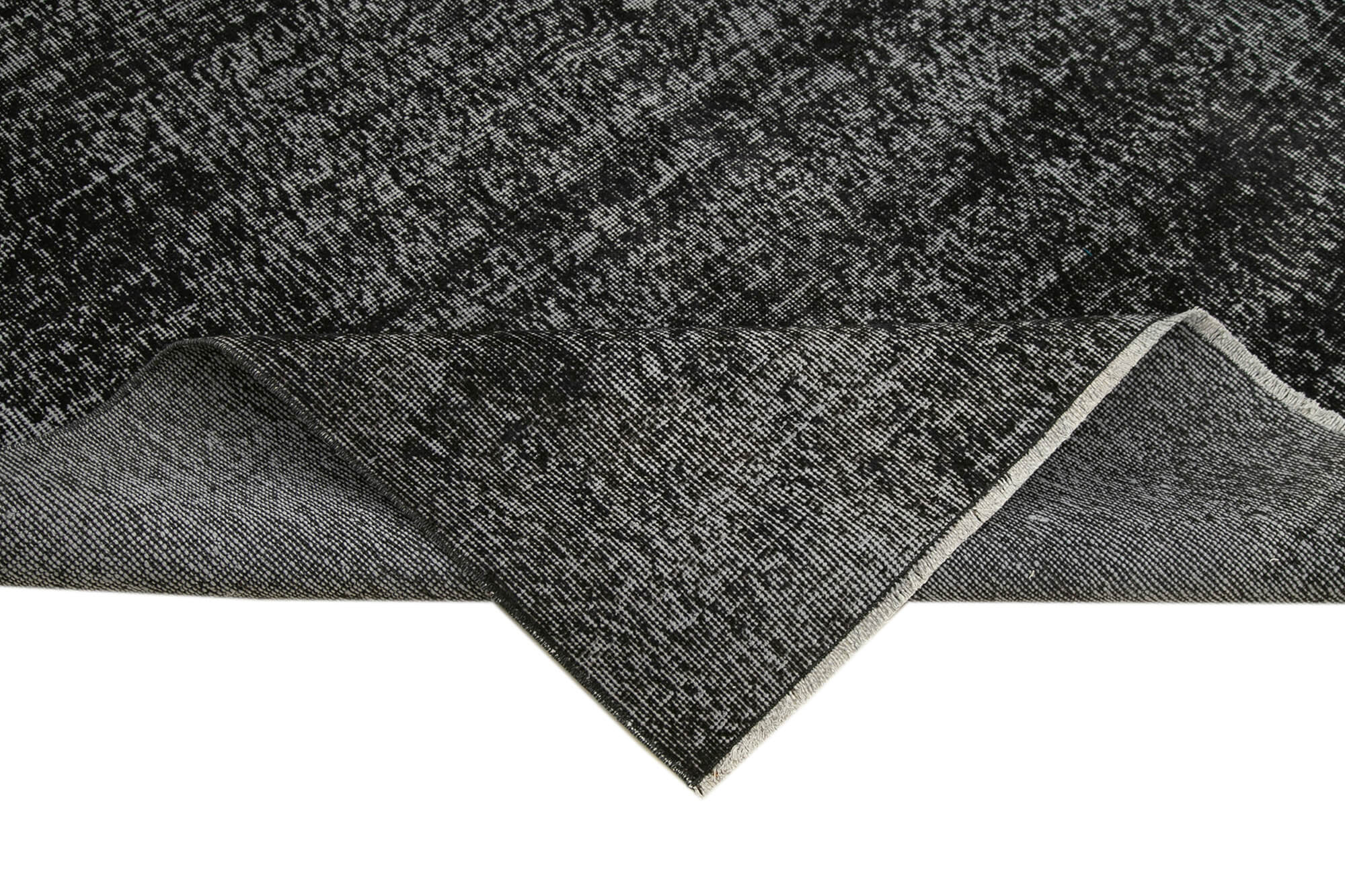 Vintage Handmade Area Rug – Overdyed Black Turkish Rug | Soft Wool & Durable Cotton Weave 4'11"x8'7"