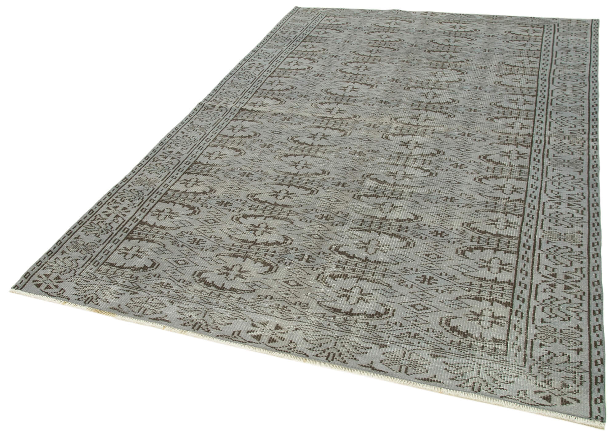 Handmade Vintage Area Rug – Overdyed Wool Rug, Turkish Hand Knotted Cotton Wool Carpet 5'9''x9'