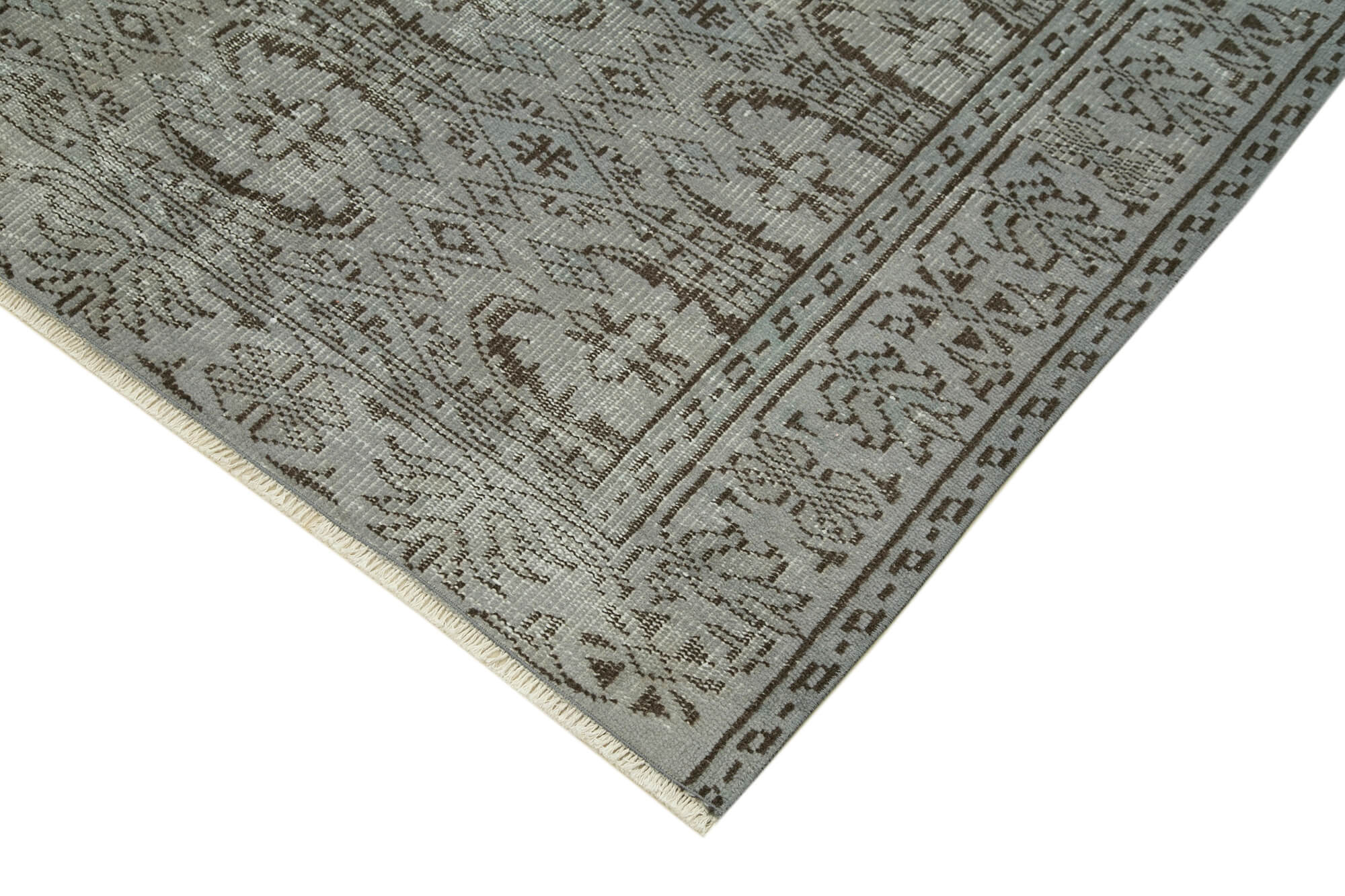 Handmade Vintage Area Rug – Overdyed Wool Rug, Turkish Hand Knotted Cotton Wool Carpet 5'9''x9'