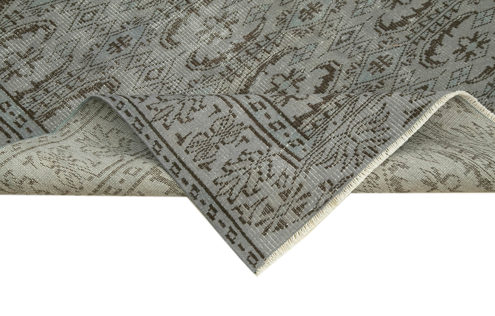 Handmade Vintage Area Rug – Overdyed Wool Rug, Turkish Hand Knotted Cotton Wool Carpet 5'9''x9'