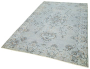 Vintage Area Rug - Handmade Wool Rug Overdyed Blue Turkish Carpet 5'5''x9'3''